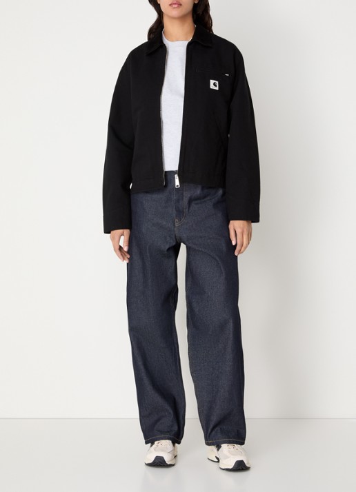Carhartt WIP Jack met details van corduroy en steekzakken - voorkant 4 zwart