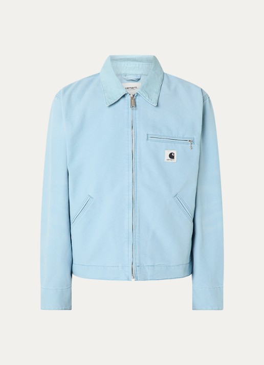 Carhartt WIP Jack met details van corduroy en steekzakken - voorkant lichtblauw