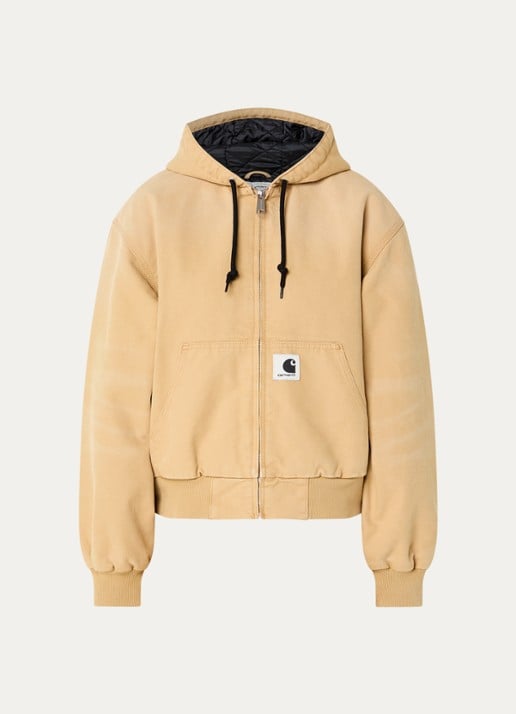 Carhartt WIP Jack met logo en steekzakken - voorkant 3 camel