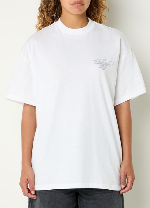 Carhartt WIP Julia T-shirt met logo- en backprint - achterkant wit