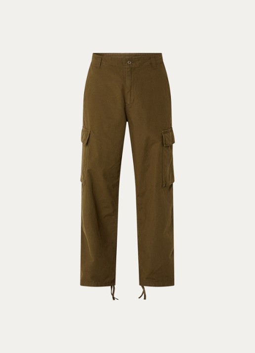 Carhartt WIP Kade straight fit cargobroek met steekzakken - voorkant 2 legergroen