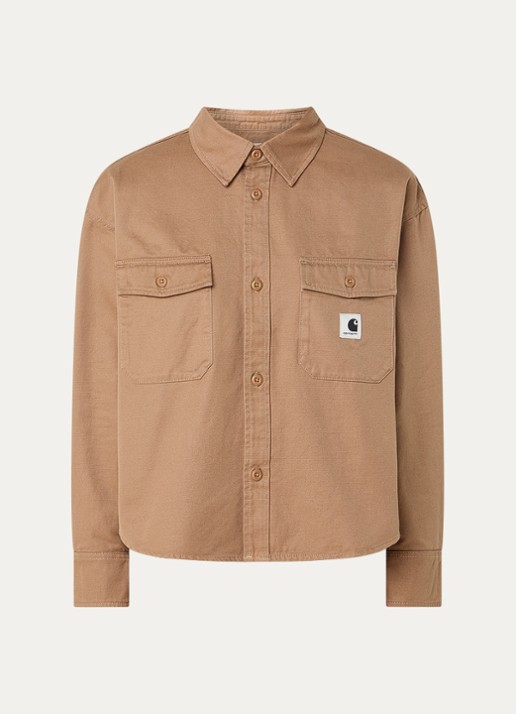 Carhartt WIP Kelly jack met klepzakken en logo - voorkant 3 camel