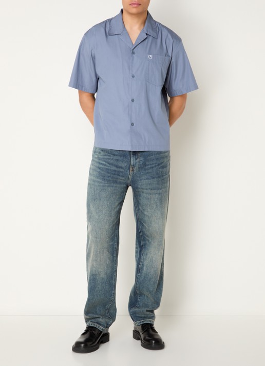 Carhartt WIP Kendry regular fit overhemd met borstzak - voorkant 3 staalblauw