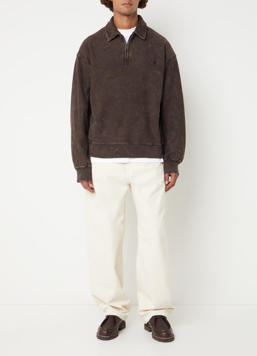Carhartt WIP Lambert sweater met logo - voorkant 4 bruin