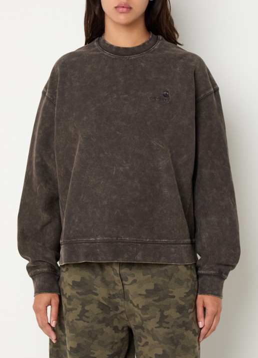 Carhartt WIP Lambert sweater met verwassen effect - detail 2 bruin