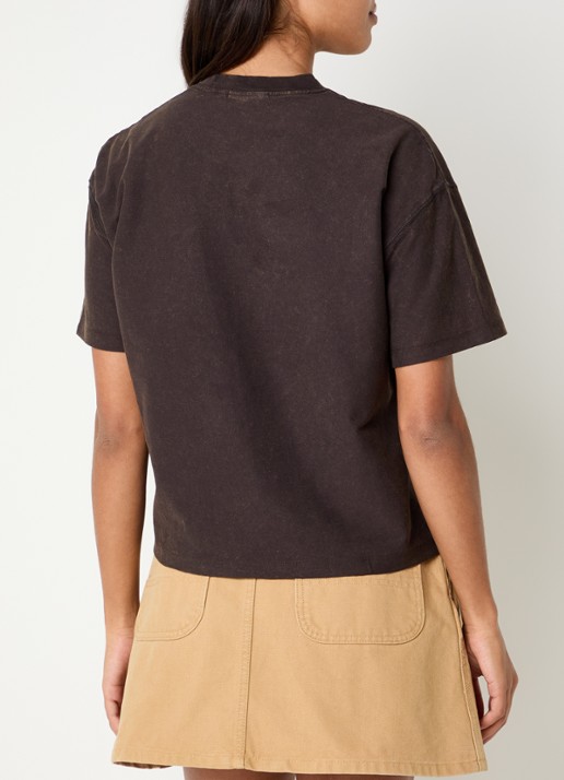 Carhartt WIP Lambert T-shirt met logo - achterkant 2 donkerbruin