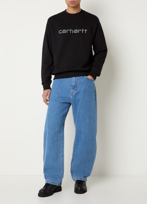 Carhartt WIP Landon loose fit jeans met medium wassing - voorkant 5 indigo