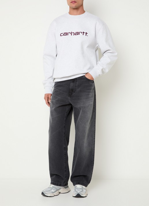 Carhartt WIP Landon wide leg jeans met gekleurde wassing - voorkant 2 zwart