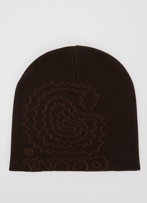 Carhartt WIP Limn C muts met print  - voorkant bruin