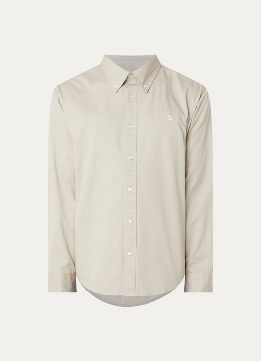 Carhartt WIP Madison regular fit overhemd  - voorkant 2 beige