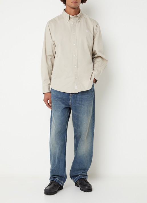 Carhartt WIP Madison regular fit overhemd  - voorkant 3 beige