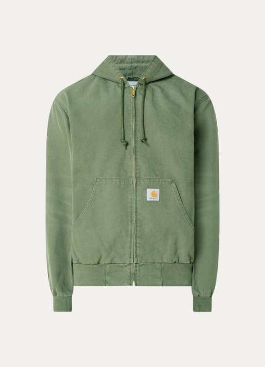 Carhartt WIP OG Active jack met logo en capuchon - voorkant 2 olijfgroen