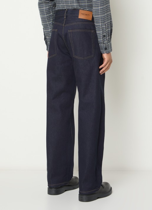 Carhartt WIP Payson wide leg jeans met steekzakken - achterkant 5 donkerblauw