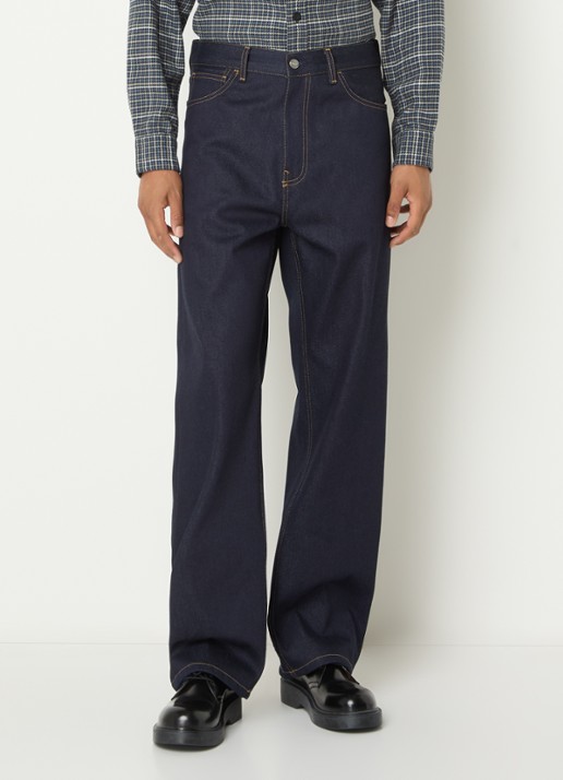 Carhartt WIP Payson wide leg jeans met steekzakken - detail donkerblauw