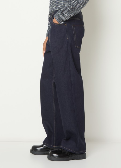 Carhartt WIP Payson wide leg jeans met steekzakken - detail 2 donkerblauw