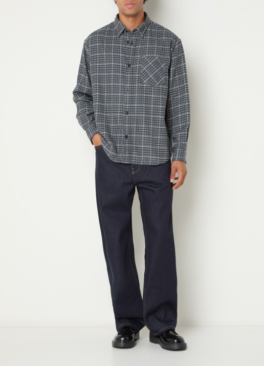 Carhartt WIP Payson wide leg jeans met steekzakken - voorkant 4 donkerblauw