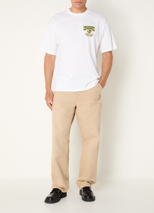 Carhartt WIP Pinball T-shirt met logoborduring - voorkant 3 wit