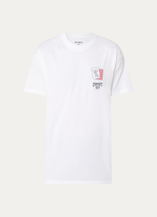 Carhartt WIP Playing Cards T-shirt met logo- en backprint - voorkant 3 wit