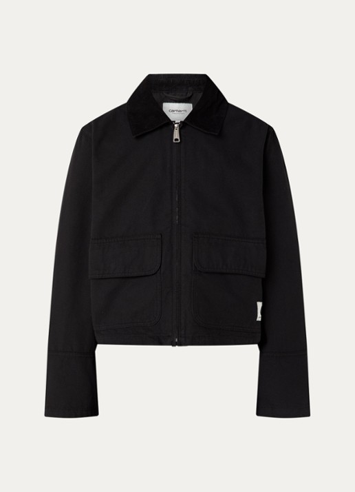 Carhartt WIP Prescott barn jack met klepzakken - voorkant zwart