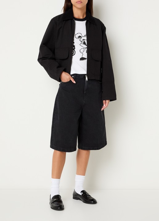 Carhartt WIP Prescott barn jack met klepzakken - voorkant 2 zwart