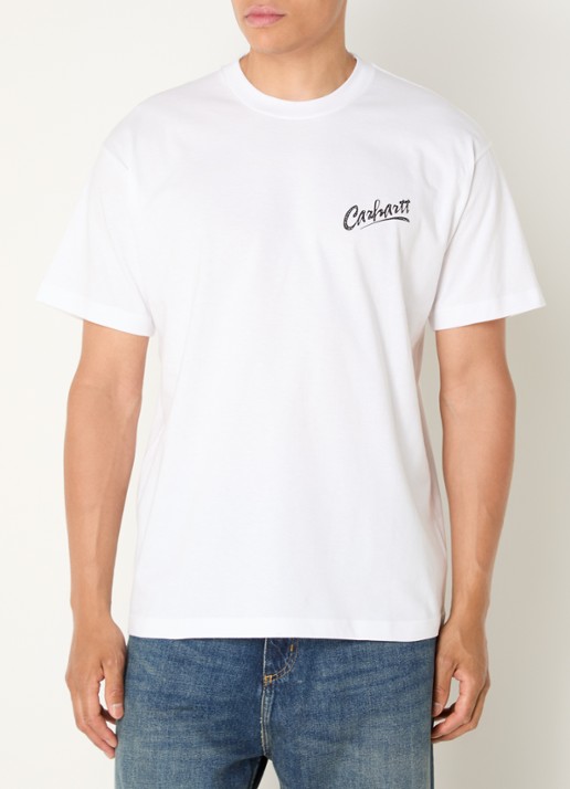 Carhartt WIP Pup T-shirt met logo- en backprint - achterkant 4 wit
