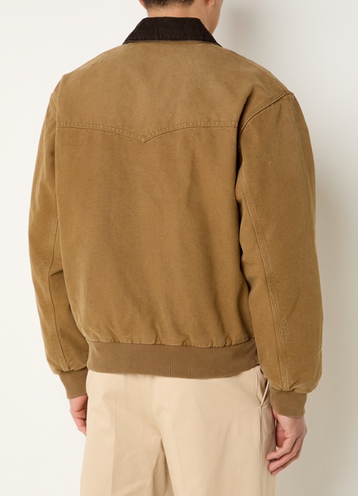 Carhartt WIP Santa bomberjack met details van corduroy - achterkant camel
