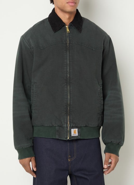 Carhartt WIP Santa Fe gewatteerd barn jack - detail donkergroen