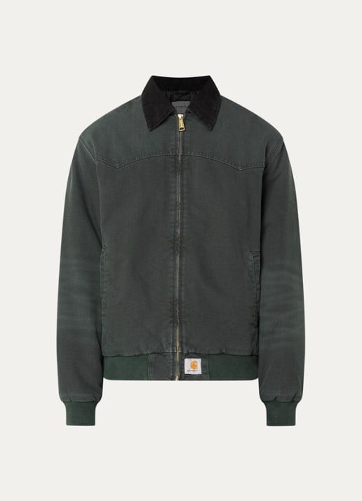 Carhartt WIP Santa Fe gewatteerd barn jack - voorkant 3 donkergroen