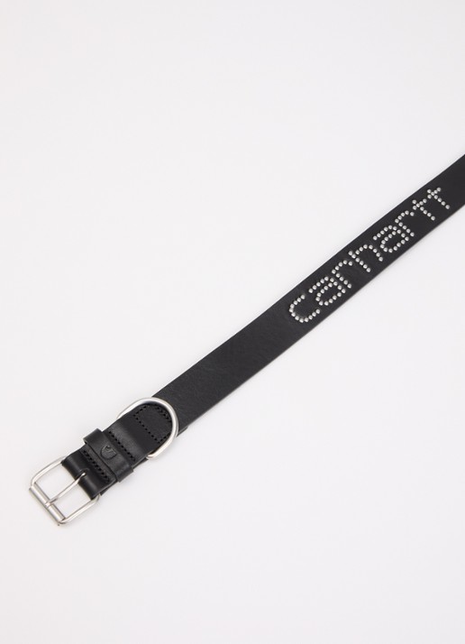 Carhartt WIP Script Studs honden halsband van leer - detail zwart