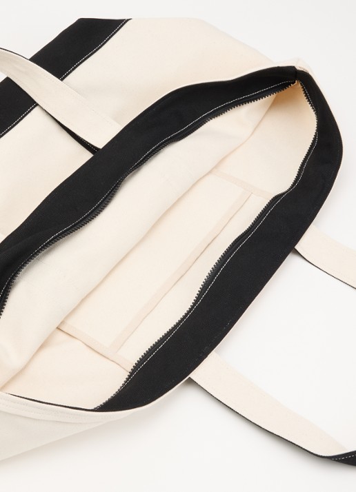 Carhartt WIP Shopper van canvas met logo  - detail 2 beige