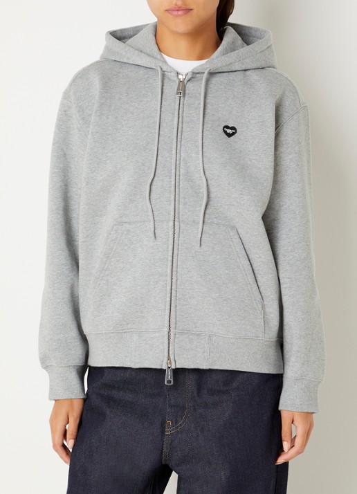 Carhartt WIP Small Heart sweatvest met logo - detail grijs