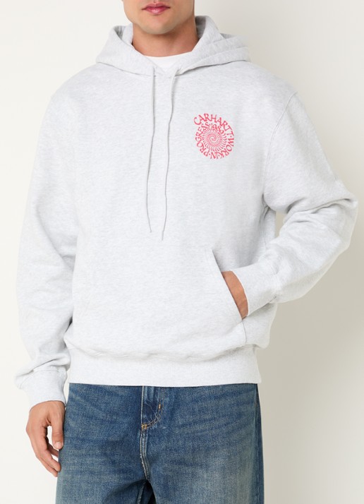 Carhartt WIP Spiral hoodie met logo- en backprint - achterkant 3 grijsmele