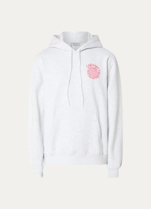 Carhartt WIP Spiral hoodie met logo- en backprint - voorkant 4 grijsmele