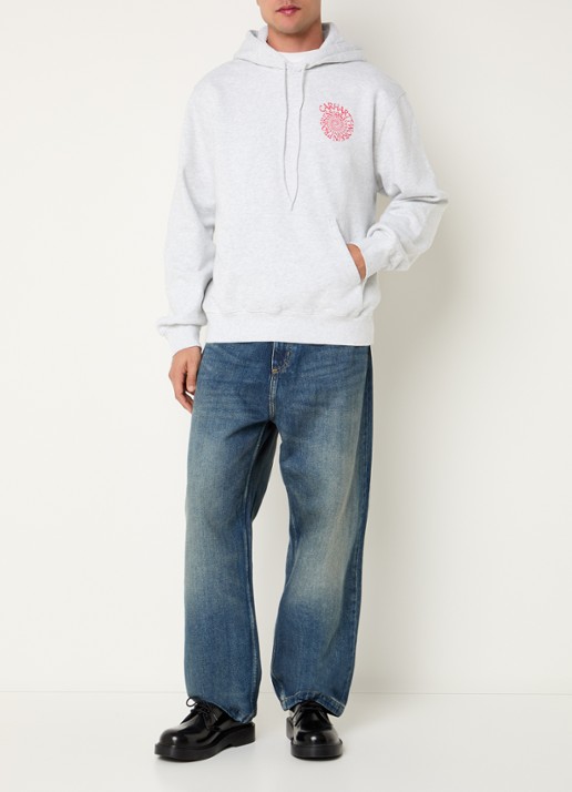 Carhartt WIP Spiral hoodie met logo- en backprint - voorkant 5 grijsmele