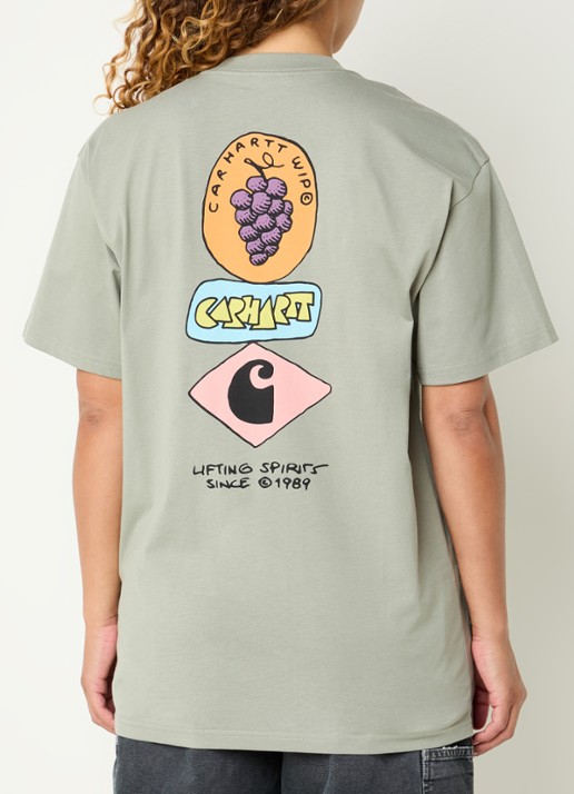 Carhartt WIP Stacked Grapes T-shirt met logo- en backprint