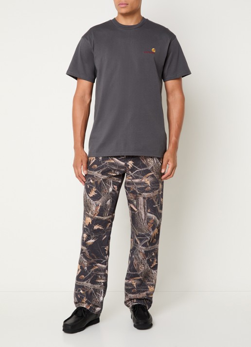 Carhartt WIP Straight fit jeans met gekleurde wassing en steekzakken - voorkant 5 zwart
