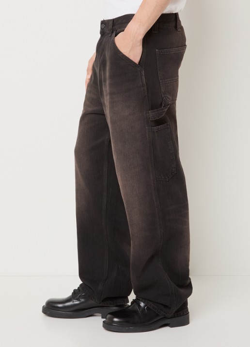 Carhartt WIP Straight leg jeans met gekleurde wassing - detail 3 antraciet