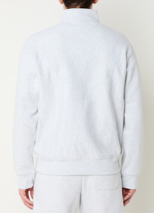Carhartt WIP Sweater met halve rits en logoborduring - achterkant 4 grijsmele