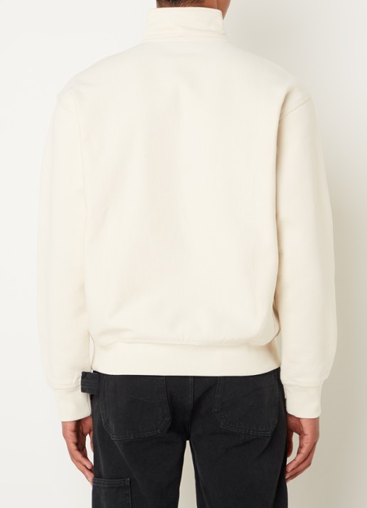 Carhartt WIP Sweater met logo en halve rits - achterkant 4 ivoor