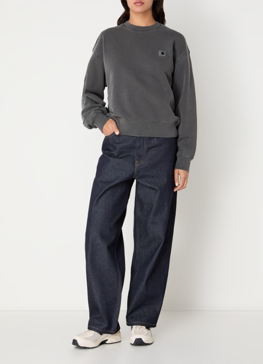 Carhartt WIP Sweater met logo - voorkant 2 zwart