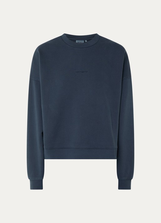 Carhartt WIP Sweater met logoborduring - voorkant 2 antraciet