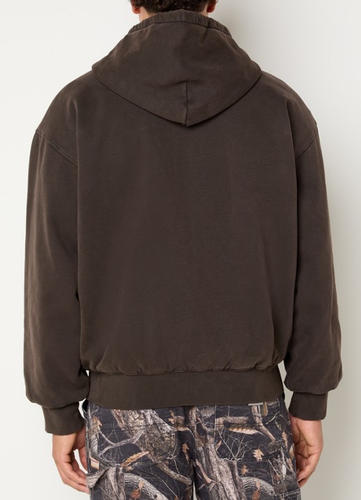 Carhartt WIP Sweatvest met logo en steekzakken - achterkant 3 donkerbruin