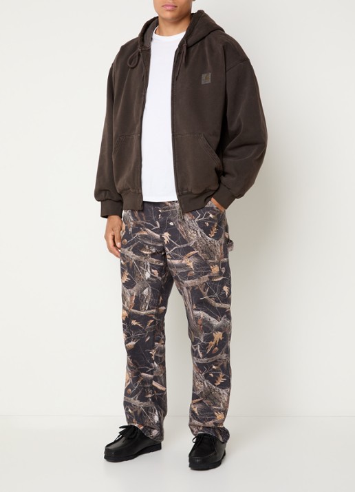 Carhartt WIP Sweatvest met logo en steekzakken - voorkant 5 donkerbruin