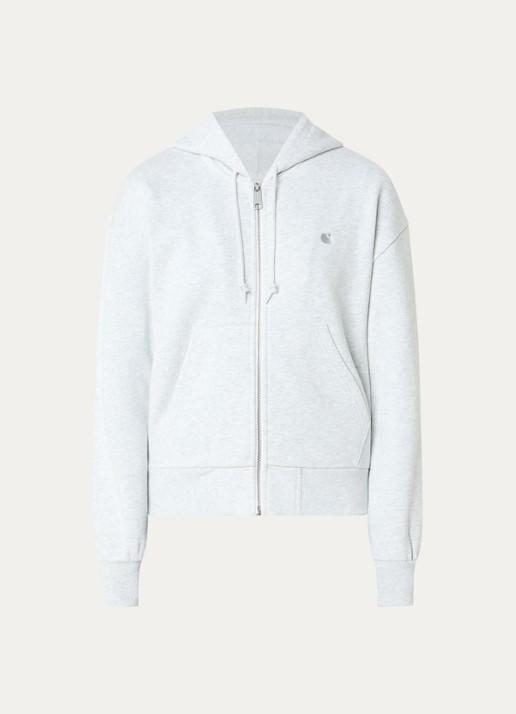 Carhartt WIP Sweatvest met logoborduring - voorkant grijsmele