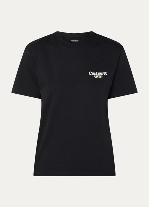 Carhartt WIP T-shirt met logo- en backprint - voorkant 2 zwart