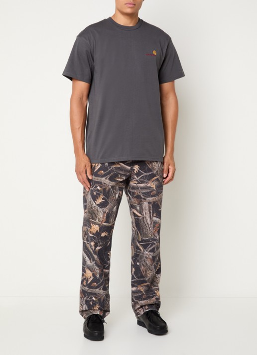 Carhartt WIP T-shirt met logo - voorkant 3 antraciet