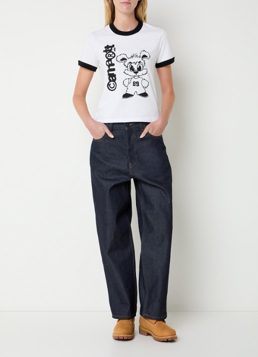 Carhartt WIP T-shirt met logoprint - voorkant 3 wit