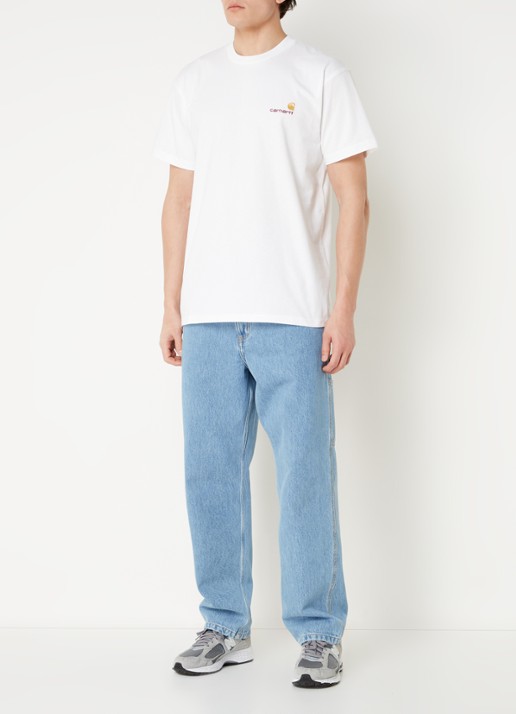 Carhartt WIP T-shirt van  katoen met logoborduring - voorkant 4 wit