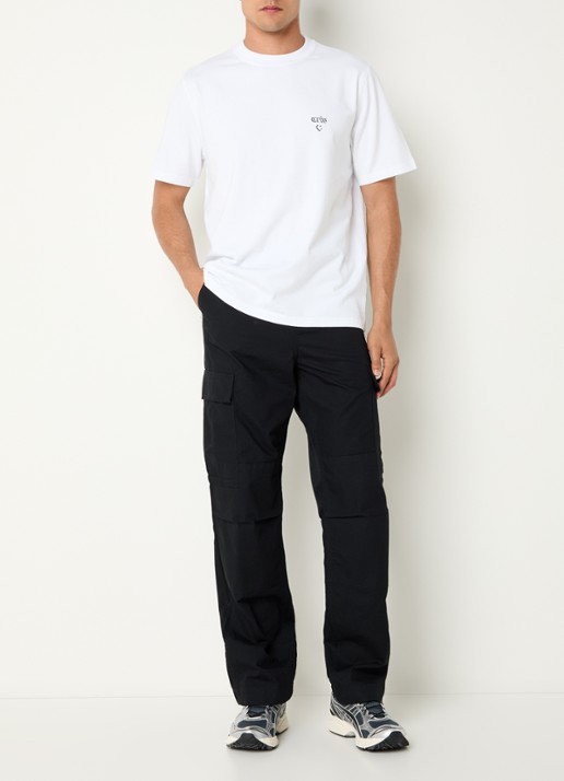 Carhartt WIP Tapered fit cargobroek met opgestikte zakken - voorkant 5 zwart