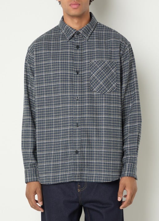 Carhartt WIP Todrick regular fit overhemd met ruitdessin - detail indigo